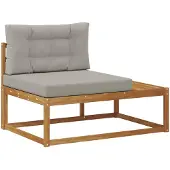 vidaXL Buitenhoekbank met kussen Naturel 115 x 83 x 73 cm