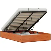 vidaXL Ottoman bedframe met opbergruimte Wasbruin 160 x 200 cm