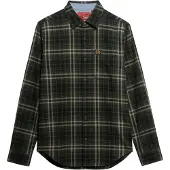 Superdry Overhemd ecru / olijfgroen / zwart