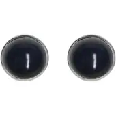 Charme Bijoux Magneet oorbellen zwart zilverrand 10 mm
