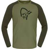 Norrøna - Femund PureUll L/S - Merinoshirt M, groen