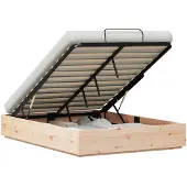 vidaXL Ottoman bedframe met opbergruimte Naturel 140 x 200 cm