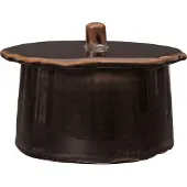 Ferm Living Marnen pot met deksel Carob brown, Ø13x7 cm