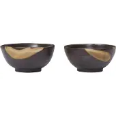 Ferm Living Koyo schaal 2-pack Donkerbruin-buff, Ø8,5x4,5 cm