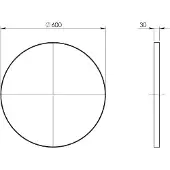 Hak Ronde spiegel in kunststof lijst Ø60cm, zwart
