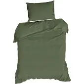 Fonq Fresh Dekbedovertrek Moss Green-140 x 200 / 220 cm | 1-Persoons