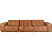 Dutchbone Hackman 4,5-Zitsbank Leer Cognac Bruin