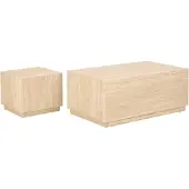 Ebuy24 Dice Bijzettafel Set van 2 - Rechthoekig - Crème