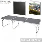 Sunnydays Opvouwbare campingtafel van aluminium 60 x 180 x H70 cm