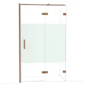 Maxaro Diamond Douchedeur | 120 cm Glanzend koper Helder met matte strook Draaideur
