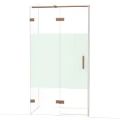 Maxaro Diamond Douchedeur | 110 cm Glanzend koper Helder met matte strook Draaideur