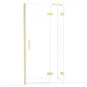 Maxaro Diamond Douchedeur | 100 cm Glanzend lichtgoud Helder glas Draaideur