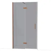 Maxaro Diamond Douchedeur | 110 cm Glanzend koper Rookglas Draaideur