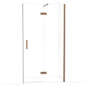 Maxaro Diamond Douchedeur | 110 cm Glanzend koper Helder glas Draaideur