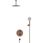 Maxaro Radius Regendouche Inbouw | Glanzend koper 25 cm Regendouche Thermostatisch