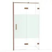 Maxaro Diamond Douchedeur | 110 cm Glanzend koper Helder met matte strook Draaideur