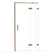 Maxaro Diamond Douchedeur | 100 cm Glanzend koper Helder glas Draaideur