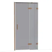 Maxaro Diamond Douchedeur | 100 cm Glanzend koper Rookglas Draaideur