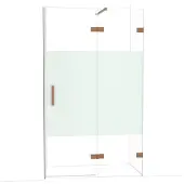 Maxaro Diamond Douchedeur | 120 cm Glanzend koper Helder met matte strook Draaideur