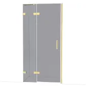 Maxaro Diamond Douchedeur | 100 cm Glanzend lichtgoud Rookglas Draaideur