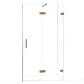 Maxaro Diamond Douchedeur | 110 cm Glanzend koper Helder glas Draaideur