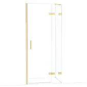 Maxaro Diamond Douchedeur | 90 cm Glanzend lichtgoud Helder glas Draaideur