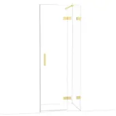 Maxaro Diamond Douchedeur | 80 cm Glanzend lichtgoud Helder glas Draaideur