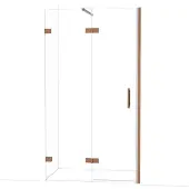 Maxaro Diamond Douchedeur | 110 cm Glanzend koper Helder glas Draaideur