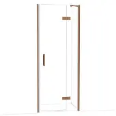 Maxaro Diamond Douchedeur | 80 cm Glanzend koper Helder glas Draaideur