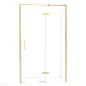 Maxaro Diamond Douchedeur | 120 cm Glanzend lichtgoud Helder glas Draaideur