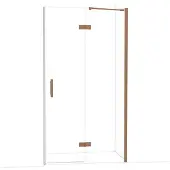 Maxaro Diamond Douchedeur | 110 cm Glanzend koper Helder glas Draaideur