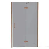 Maxaro Diamond Douchedeur | 120 cm Glanzend koper Rookglas Draaideur