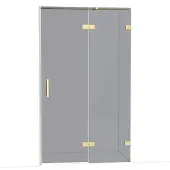 Maxaro Diamond Douchedeur | 120 cm Glanzend lichtgoud Rookglas Draaideur
