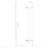 Maxaro Diamond Douchedeur | 80 cm Glanzend lichtgoud Helder glas Draaideur