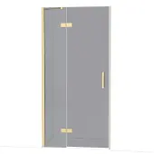 Maxaro Diamond Douchedeur | 100 cm Glanzend lichtgoud Rookglas Draaideur