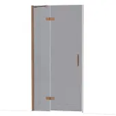 Maxaro Diamond Douchedeur | 100 cm Glanzend koper Rookglas Draaideur