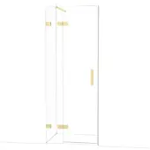 Maxaro Diamond Douchedeur | 80 cm Glanzend lichtgoud Helder glas Draaideur
