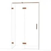 Maxaro Diamond Douchedeur | 120 cm Glanzend koper Helder glas Draaideur