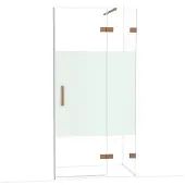 Maxaro Diamond Douchedeur | 100 cm Glanzend koper Helder met matte strook Draaideur