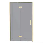Maxaro Diamond Douchedeur | 120 cm Glanzend lichtgoud Rookglas Draaideur