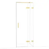Maxaro Diamond Douchedeur | 80 cm Glanzend lichtgoud Helder glas Draaideur