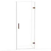 Maxaro Diamond Douchedeur | 80 cm Glanzend koper Helder glas Draaideur