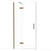 Maxaro Diamond Douchedeur | 100 cm Glanzend koper Helder glas Draaideur