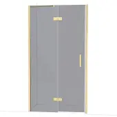 Maxaro Diamond Douchedeur | 110 cm Glanzend lichtgoud Rookglas Draaideur