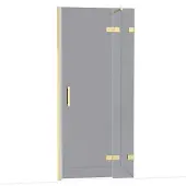 Maxaro Diamond Douchedeur | 90 cm Glanzend lichtgoud Rookglas Draaideur