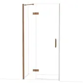 Maxaro Diamond Douchedeur | 100 cm Glanzend koper Helder glas Draaideur