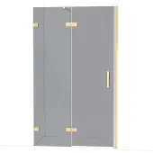 Maxaro Diamond Douchedeur | 120 cm Glanzend lichtgoud Rookglas Draaideur