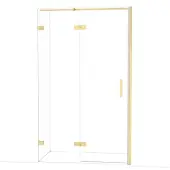 Maxaro Diamond Douchedeur | 120 cm Glanzend lichtgoud Helder glas Draaideur