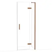 Maxaro Diamond Douchedeur | 80 cm Glanzend koper Helder glas Draaideur