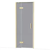 Maxaro Diamond Douchedeur | 80 cm Glanzend lichtgoud Rookglas Draaideur